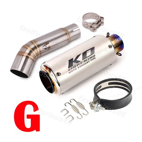 Slip on 51mm Exhaust Tips For Suzuki GSR750 BK750 GSX-S750 Muffler Mid Link Pipe - Picture 12 of 13