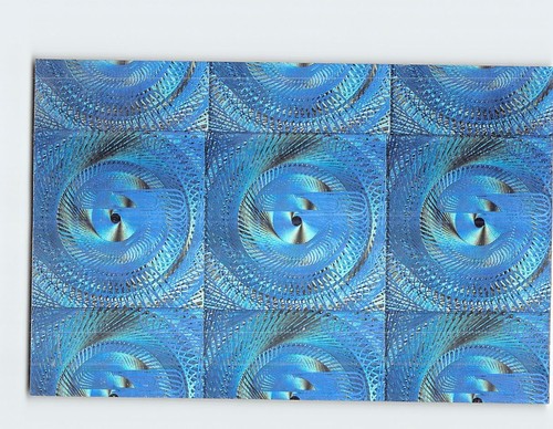 Postkarte irisierende Beugungsfolie Kunstdruck