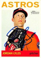 Jordan Lyles autographed baseball card (Houston Astros) 2013 Topps Heritage #297