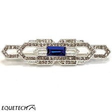 Equetech Tiffany Stock Pin   Art Deco   Diamantes   Emerald Cut Faux Sapphire