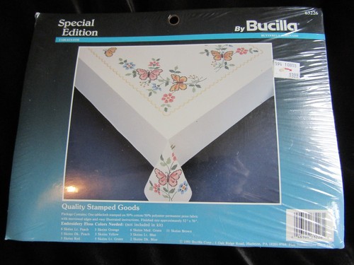 Bucilla Tablecloth Stamped for Cross Stitch Butterfly Serenade Special Edition - Picture 8 of 8