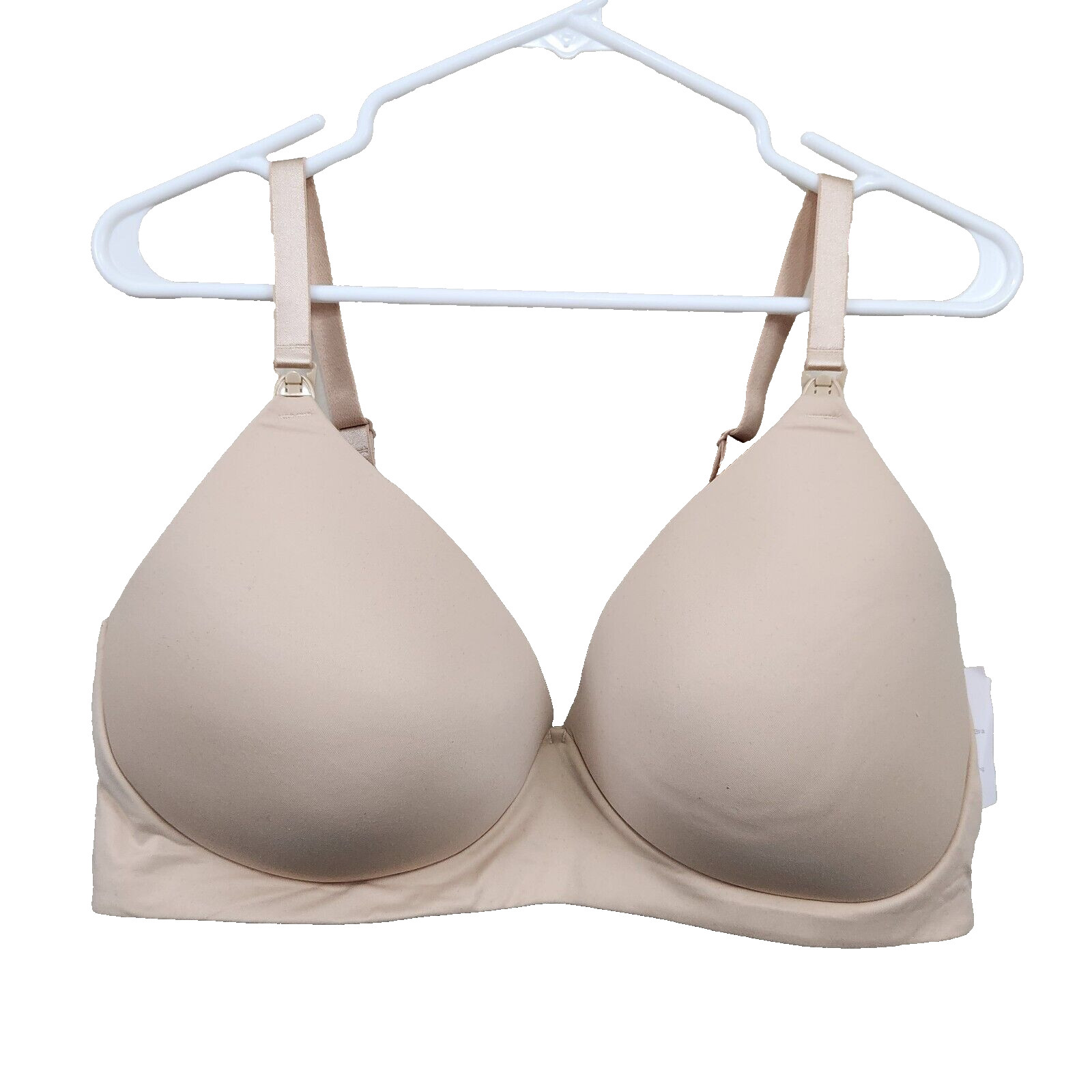 New! AUDEN Nursing Beige Lightly Lined Wirefree Demi Coverage Bra Women's SZ 42D