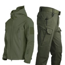 Tactical Jackets Pants Set Tracksuit Elastic Fleece Waterproof Warm Suit Hiking