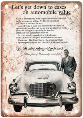 1957 Studebaker Vintage Automobile Ad Retro Look Reproduction Metal Sign A2837