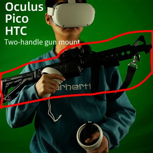 Double Handle Holder Magnetic VR Headset Game Shooting Gun Mount Bracket