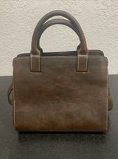 Borsa, manici e cinturino My Choice in pelle marrone scuro, bellissima 10”x9” italiana!