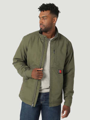 Wrangler Riggs Workwear Men's Sherpa-Lined Canvas Jacket