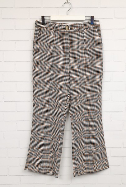 Women's Seven Wonders black/orange houndstooth straight leg pants size 12