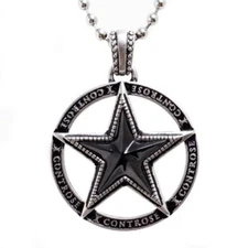 Star necklace with circle frame Necklace stainless steel pendant By Controse