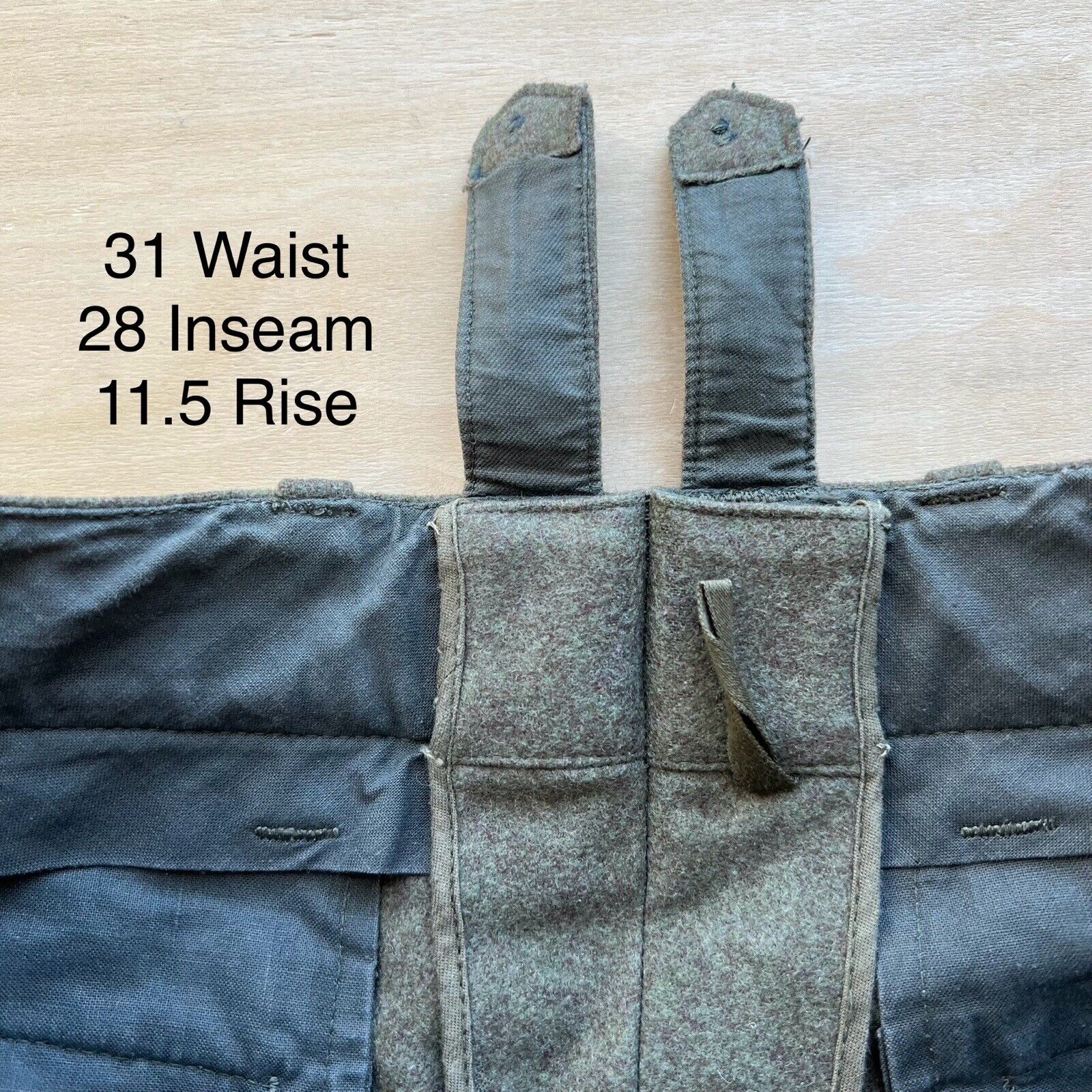 Vintage Military Wool Cargo Pants 31x28 Army Trou… - image 5
