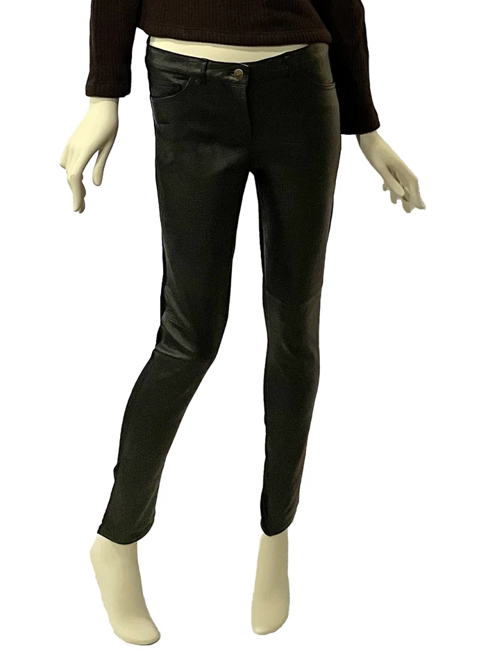 Nicole Miller Leather Pant w/Croc Texture Size 10 - Image 2 of 4