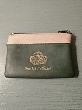 Vintage Longaberger Leather Coin Purse, Green/Very Good