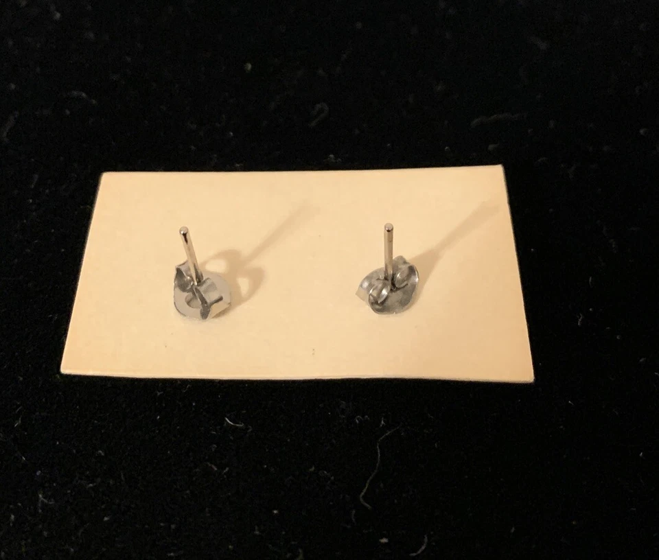 复古碎绿松石耳环开放式心脏手术钢柱 — 第 2/4 张图片