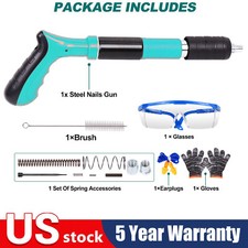 Blue Portable Concrete Nailer Nail Gun Cordless Wall Fastening Tool W/O Nails