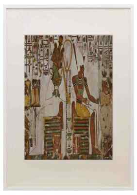 503018 Osiris And Atum Seated With Offerings A3 A4 Framed Print Picture