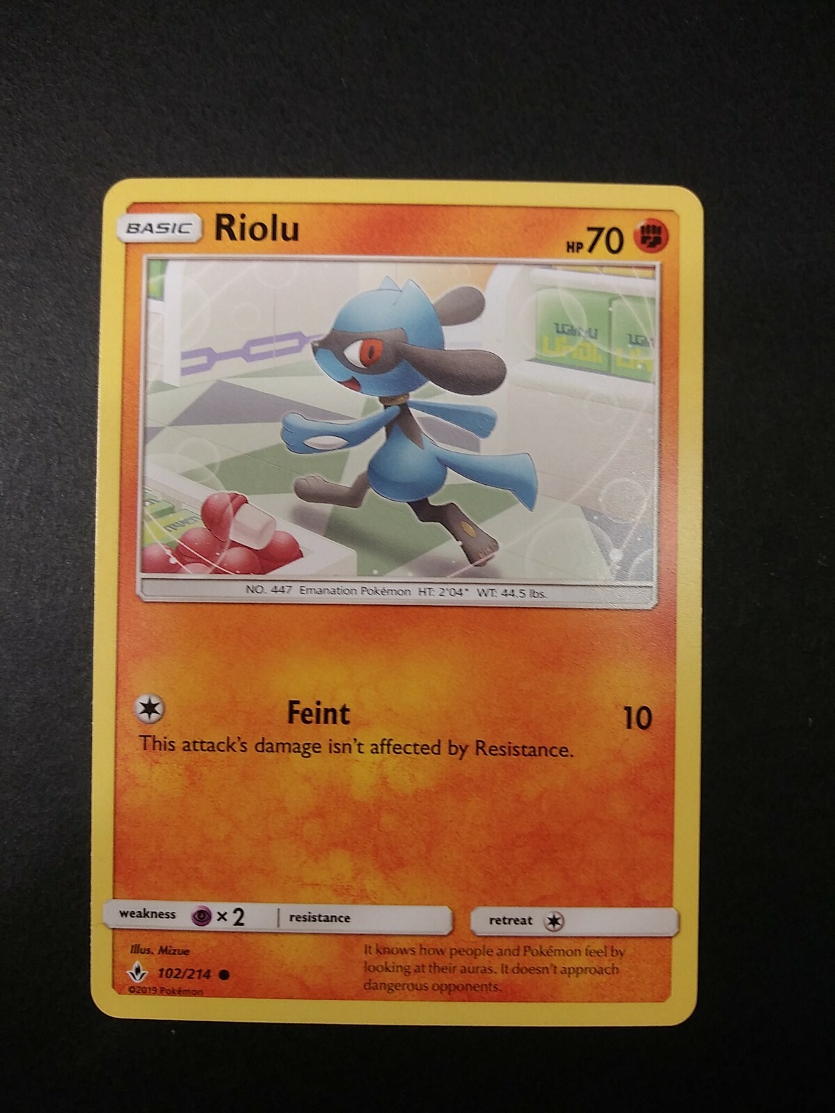 Pokemon Unbroken Bonds Riolu Common Card 102/214 NM