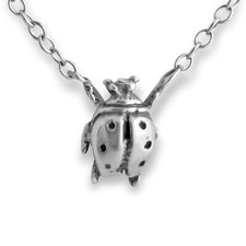 Collana Azaggi Argento Sterling 925 Ciondolo Coccinella Insetto Volante Insetto Insetto Insetto Gioielli