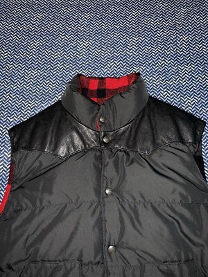 Vintage Polo Ralph Lauren XXL Reversible Leather Western Down Vest