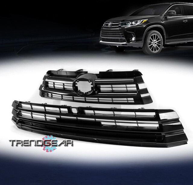 For 20172019 Toyota Highlander SUV Front Bumper Upper+Lower Grille