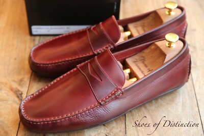 Joseph Cheaney Burgundy Leather Bit Loafers Driving Shoes Men's UK 10 F US 11
