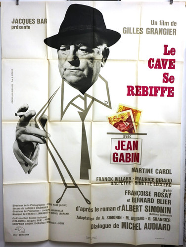 LE CAVE SE REBIFFE 1961 Vintage Large French Original Movie Poster 120x160cm