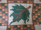 Fall tapestry pumpkin & leaves table runner, 74"x12"used pre-owned, no label — photo 4