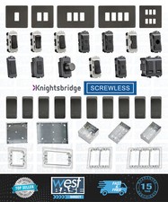KNIGHTSBRIDGE SCREWLESS METAL GRID FRONT PLATE SWITCH COMPONENTS SMOKED BRONZE