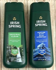 Irish Spring Body Wash: 1) Original Clean + 1) Moisture Blast 20oz each 24-Hour