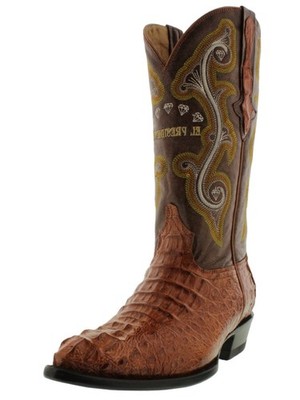 Mens Western Boots Genuine Crocodile Skin Cognac J Toe Botas Hombre Size 7.5