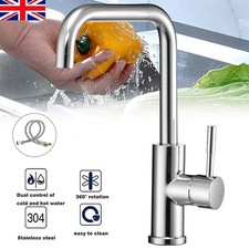360° Modern Kitchen Sink Mixer Taps Swivel Spout Single Lever Tap Mono Faucet