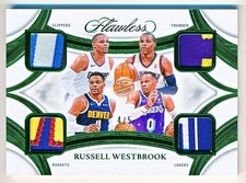 2024-25 Flawless Russell Westbrook Quad Patches Emerald Patch #QP-RWB (4/5) JSY#