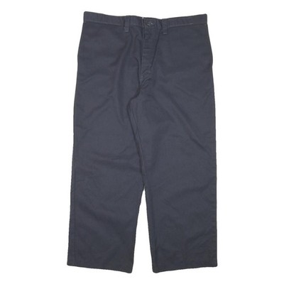 DICKIES Herren Regular Navyblaue Baumwoll-Blend Zip-Hose W32 L28 Workwear