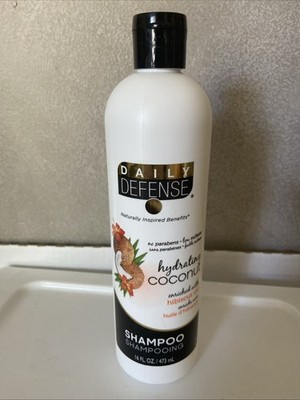 Daily Defense Hydrating Coconut Shampoo 16 fl oz Hibiscus Oil No Parabens