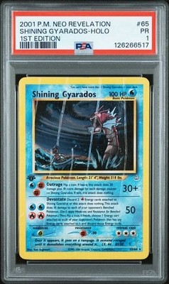 2001 Pokemon Neo Revelation #65 Shining Gyarados - Holo 1. Edition PSA 1