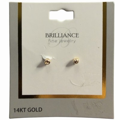 Neu mit Etikett Brillanz feiner Schmuck 14k Gelbgold Kugel Ohrstecker (Schrott Trödel)