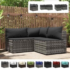 Garten Ecksofa mit Kissen Poly Rattan Gartenm...