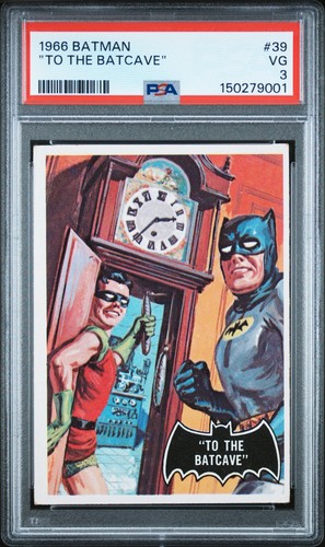 1966 Topps Batman Black Bat #39 To the Batcave — PSA 3