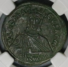 886 NGC Ch VF Leo VI The Wise Byzantine Empire Æ Copper Follis Coin (26040501C)