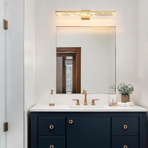 Gold Bathroom Light Fixtures, 32 Inch Modern Vanity Lights for Bathroom 24W - Picture 8 of 8