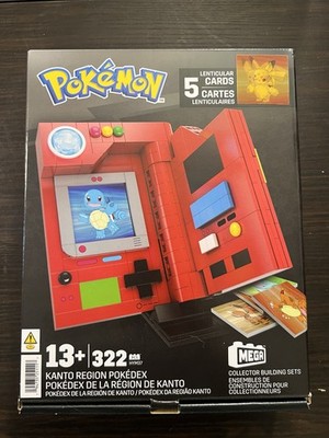Nintendo POKEMON Mattel MEGA Collector Build Set KANTO Region POKEDEX 5 Cards