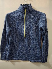 Columbia Sweatshirt Womens M Blu 1/2 Zip Pullover Outdoor Hiking Stretch Melange