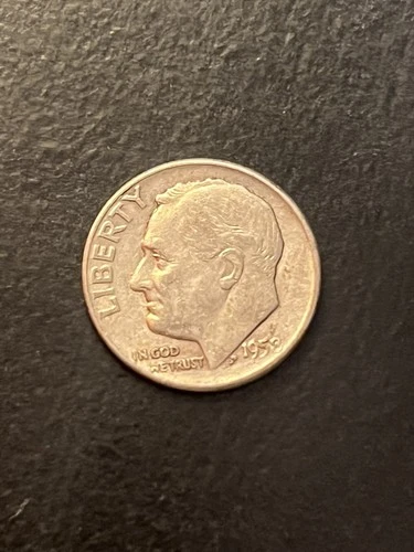 1958 D Roosevelt Dime 90% Silver 10c US Coin