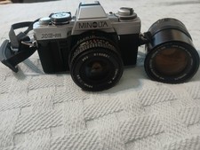 MINOLTA XG-M 35mm SLR Film Camera w 135mm Minolta lens/and 28mm Tonika Lens