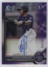 2022 Bowman Chrome Prospect Purple Refractor 14/250 Warming Bernabel Auto ms9