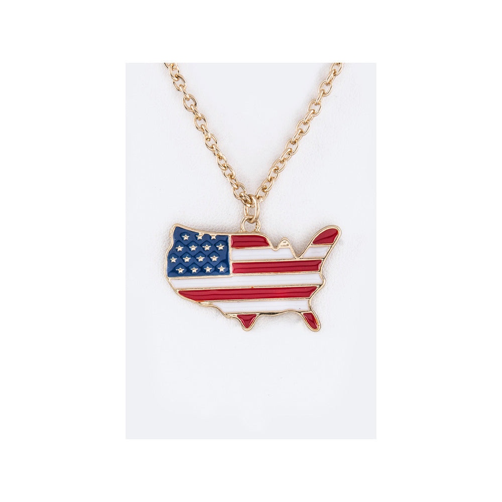 New Stylish 17" Women Fashion US Map Pendant Necklace Earrings Jewelry Gift Set