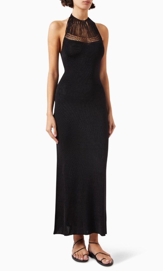 Savannah Morrow - Maria Halterneck Maxi Dress - Black Size XS  MSRP $585