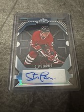 Steve Larmer Auto 1/10 Leaf Metal On-Card Autograph Blackhawks Short Print SSP