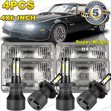 4pcs For 1977-1981 Pontiac Firebird Trans Am 4x6 Led Headlights Hilo Beam Drl 4pcs For 1977-1981 Pontiac Firebird Trans Am 4x6 Led Headlights Hilo Beam Drl