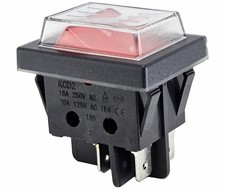 Interrupteur à bascule levier avec couvercle étanche 2 pôles (4 broches) 16 A...