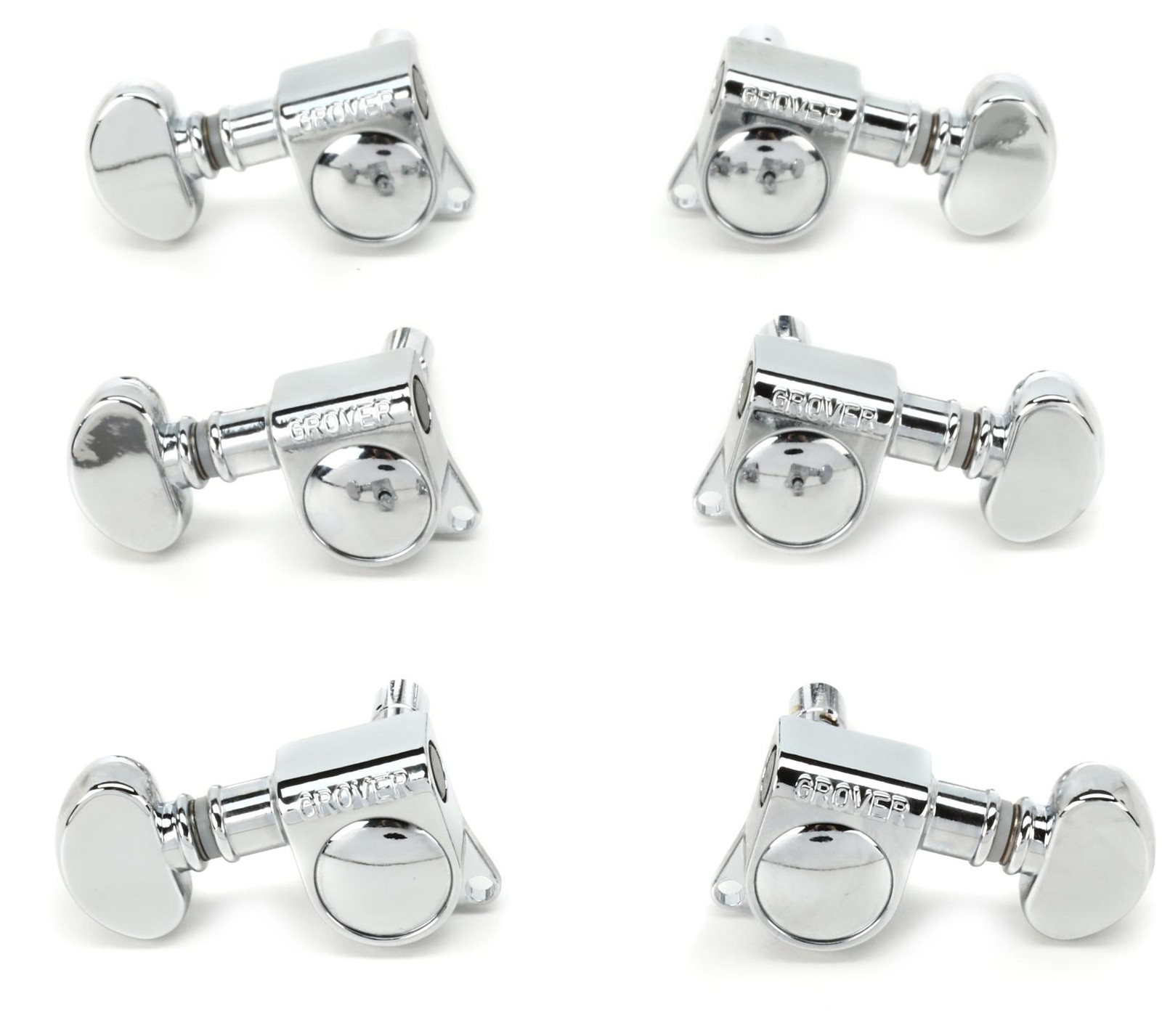 Ротоматические мини-тюнеры Grover 406C с блокировкой - 3+3 - Хром